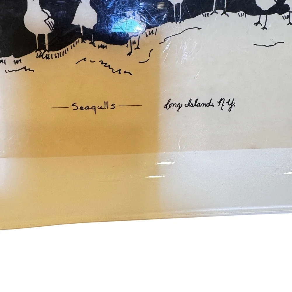 Lubov '83 Seagulls Long Island NY plastic‎ Tray Artist Signed Art